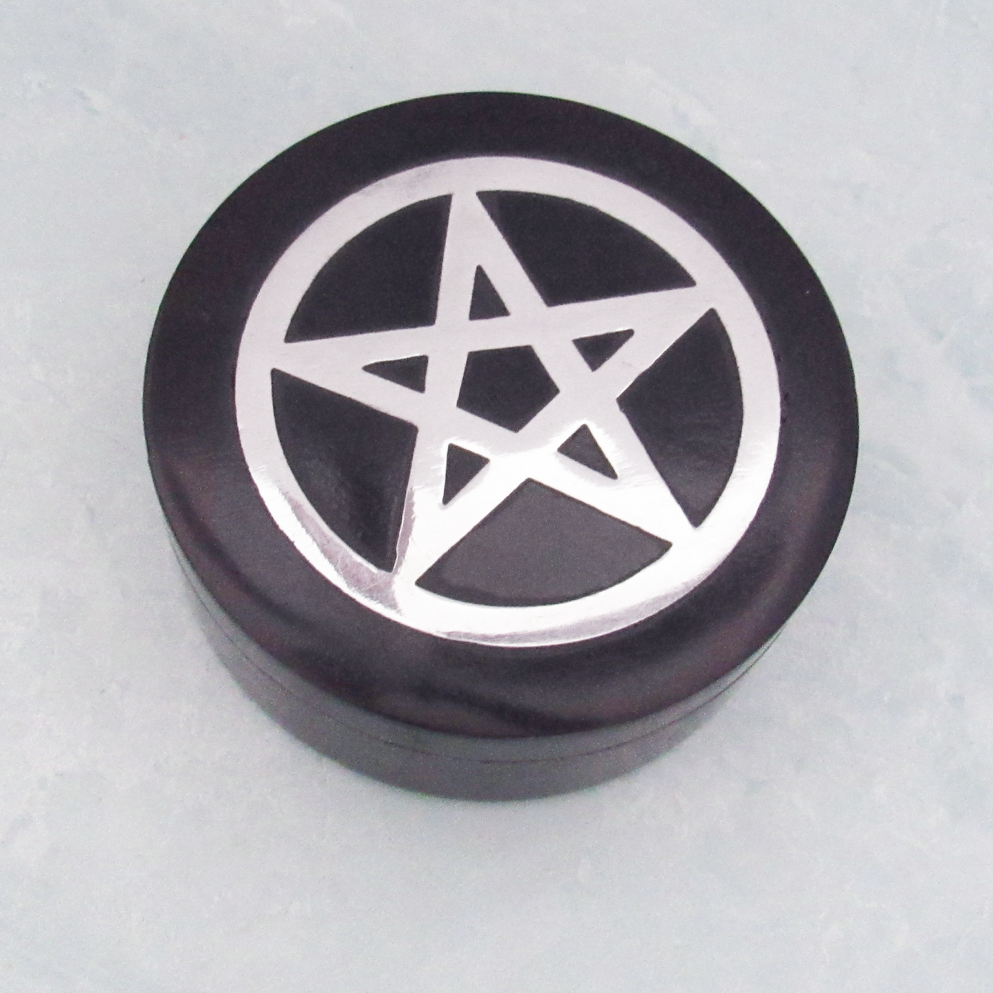 Pentagram Inlaid Soapstone Box