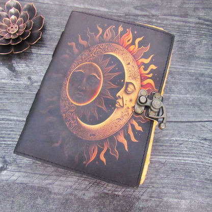 Sun and Moon Journal with Aged Paper