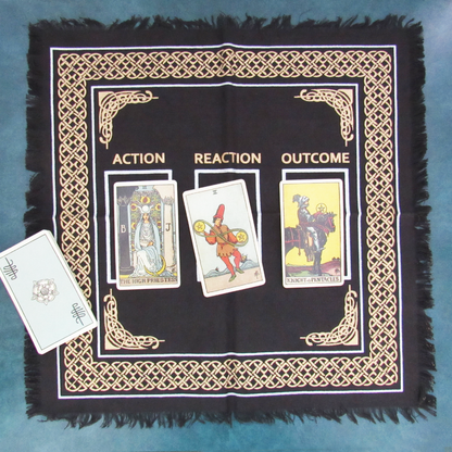 Three-Card Tarot Spread Altar Cloth (18 Inches)