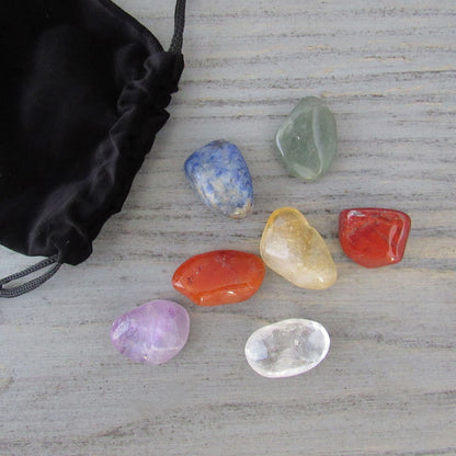 Tumbled Mini Chakra Stone Set with Bag