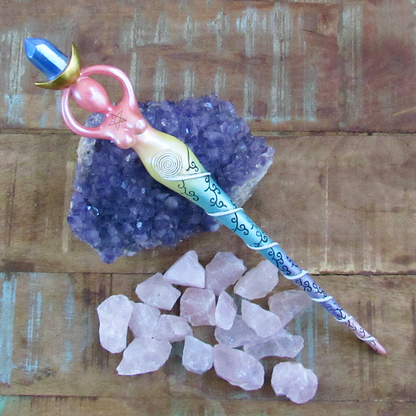 Spiral Goddess Rainbow Wand