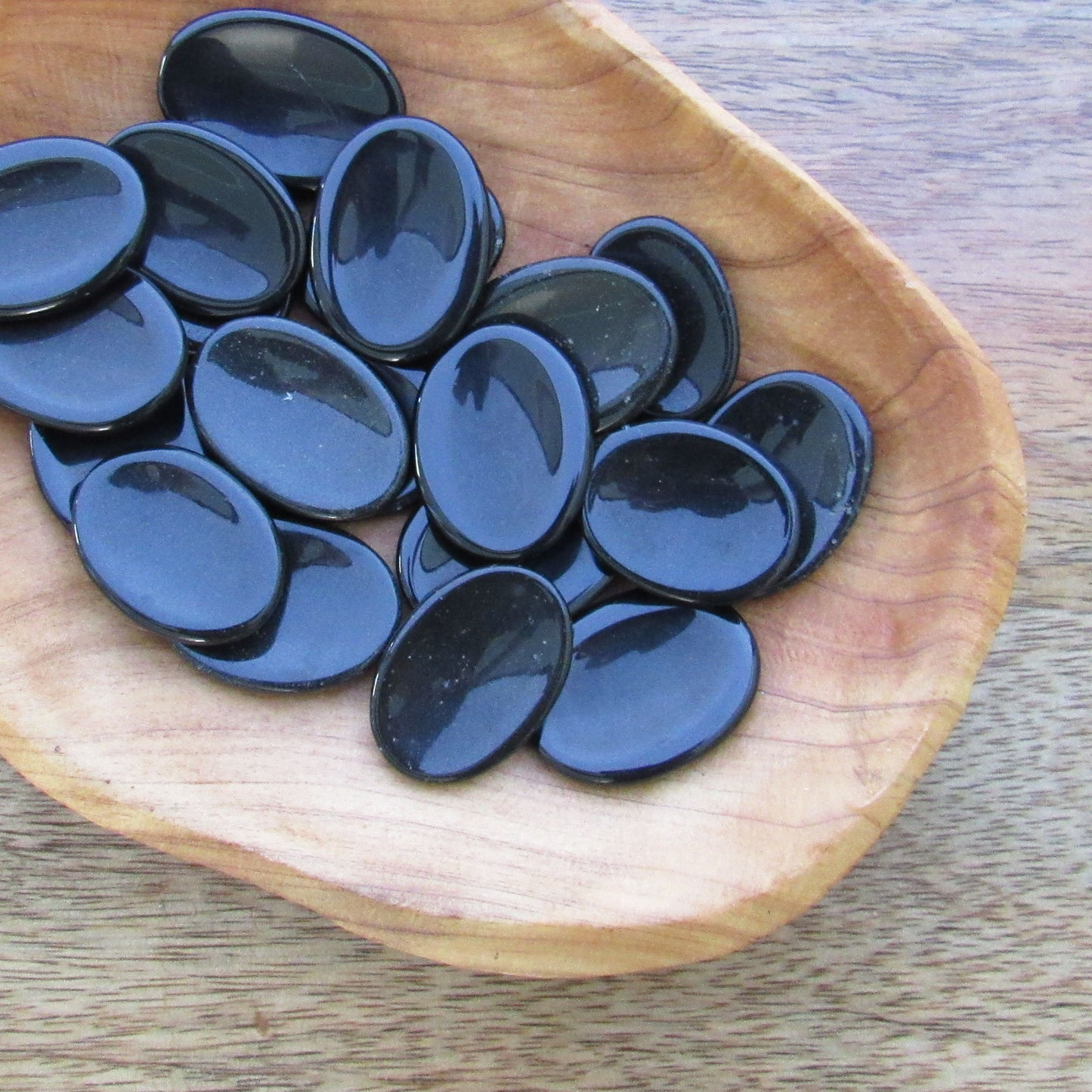 Black Agate Worry Stone