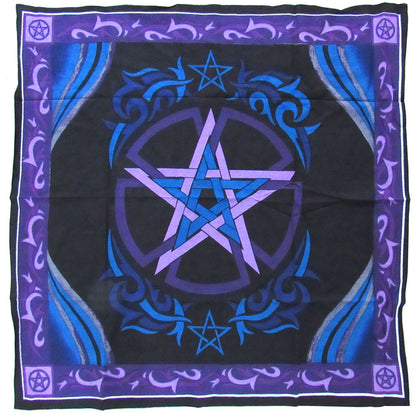 Blue and Purple Pentacle Altar Cloth (36 Inches)