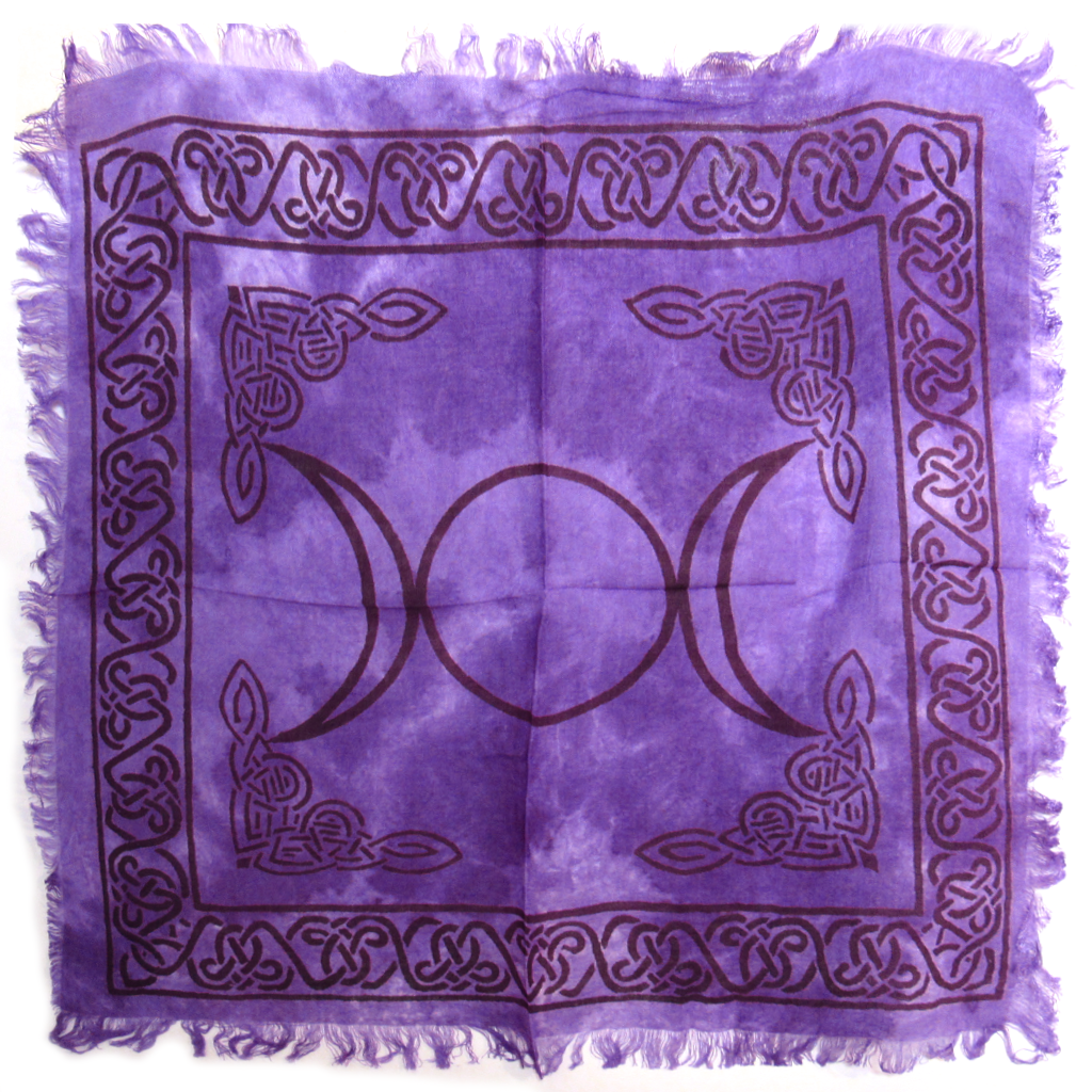 Purple Triple Moon Altar Cloth (18 Inches)