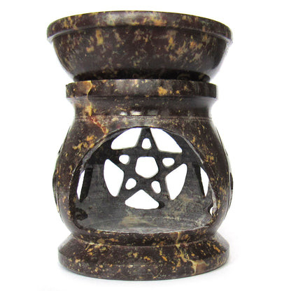 Triple Pentagram Soapstone Aroma Lamp