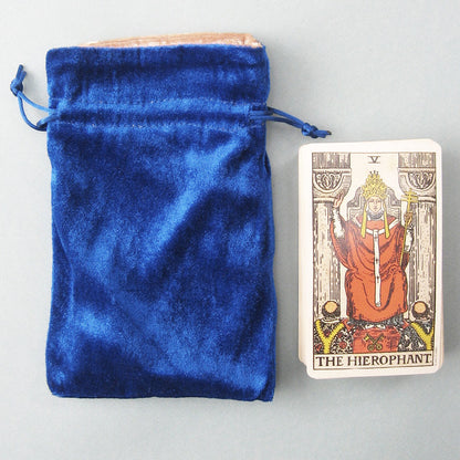 Velvet Tarot Bag (Blue and Gold)