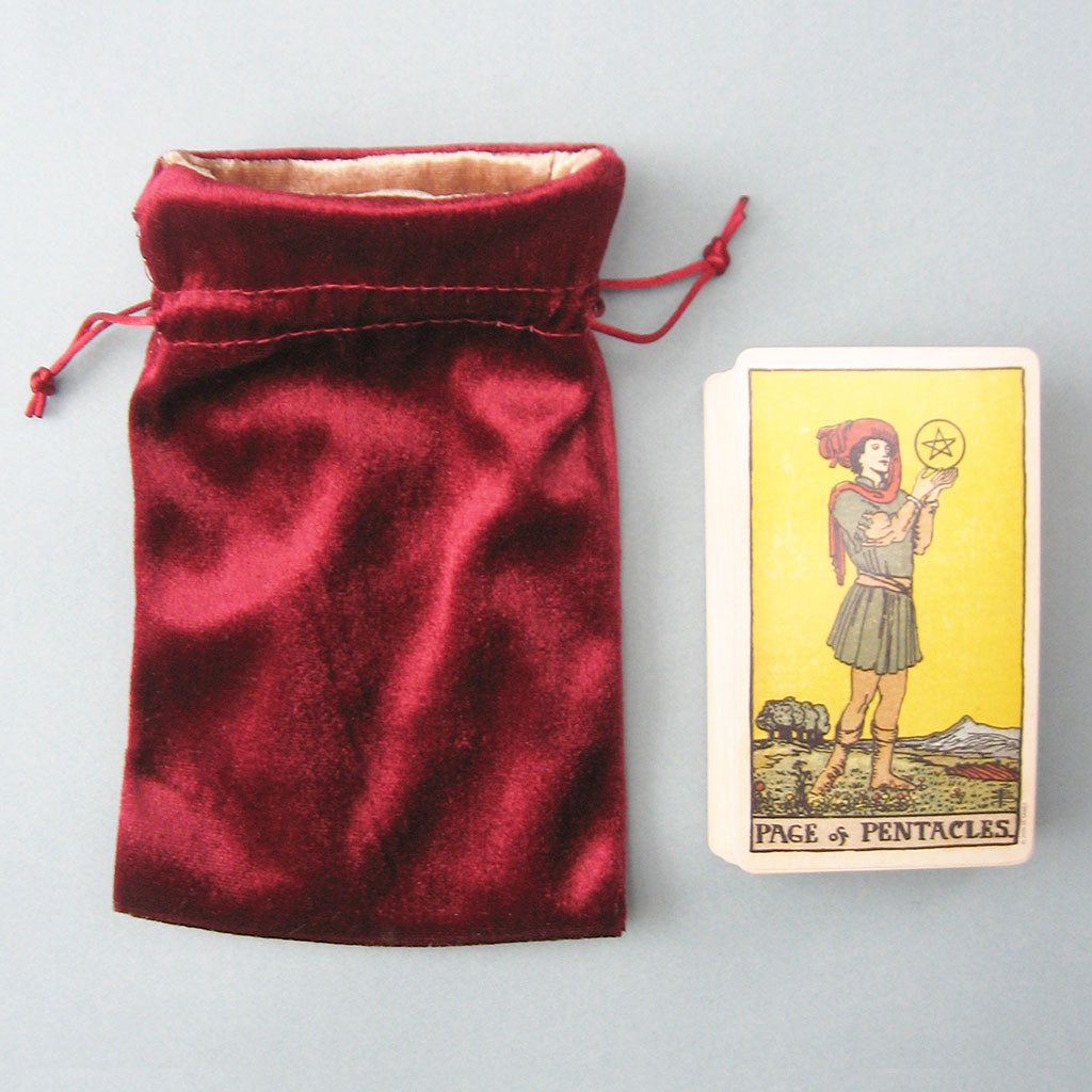 Velvet Tarot Bag (Red and Gold)