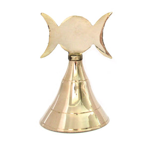 Triple Moon Brass Altar Bell – Grove and Grotto