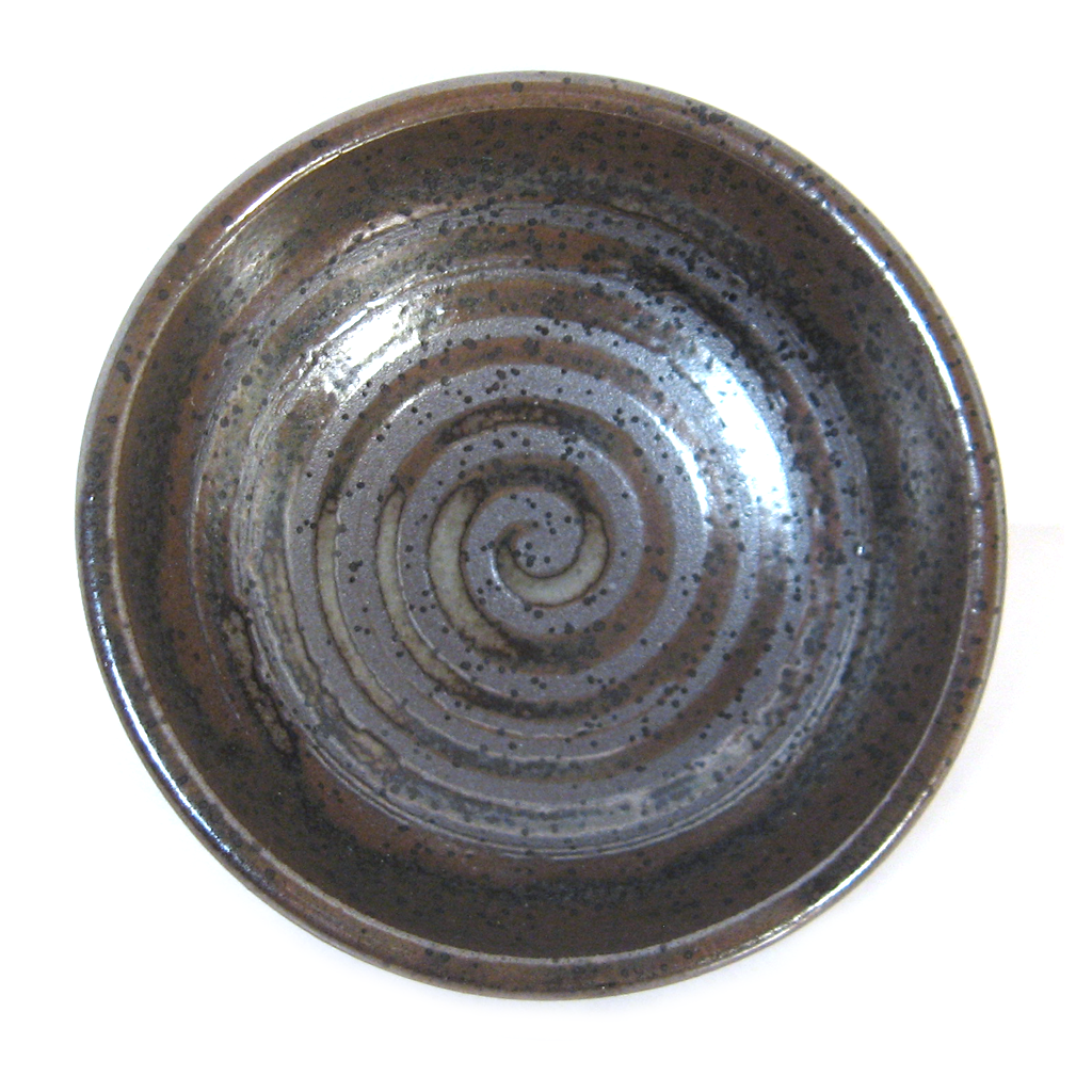 Ceramic Swirl Dish (Dark Brown)