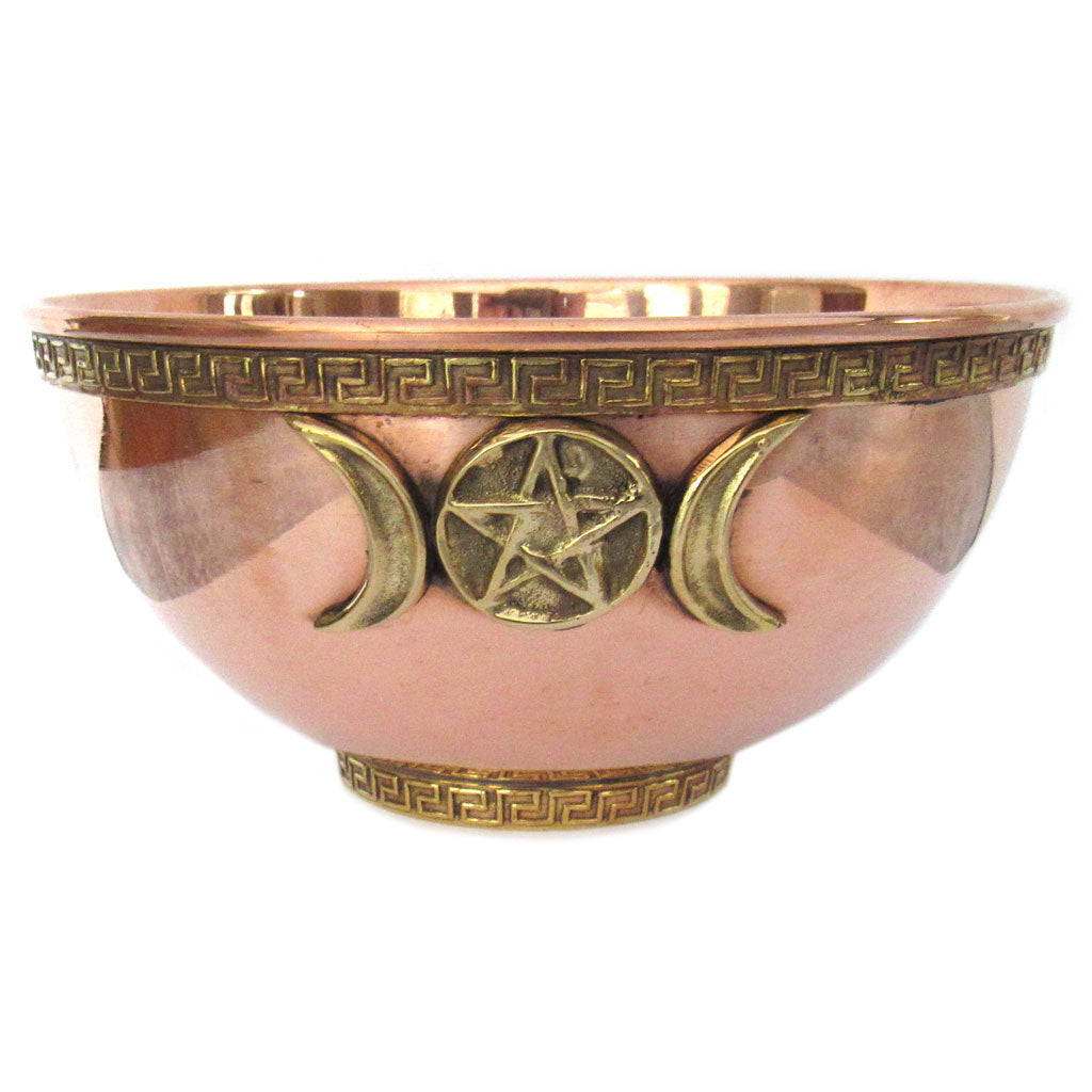 Large Copper Triple Moon Ritual Bowl (6 Inches)