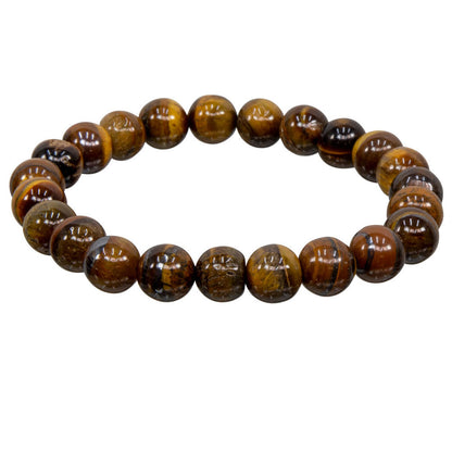 Tiger's Eye Round Bead Bracelet (8mm)