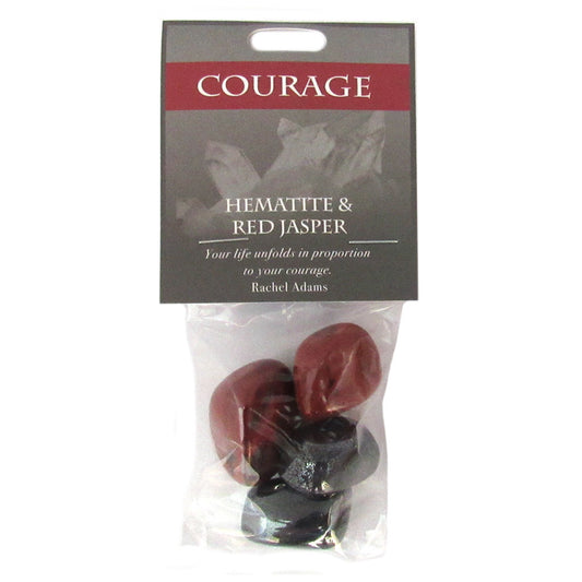 Courage Gemstones (Hematite and Red Jasper) - Package of 4