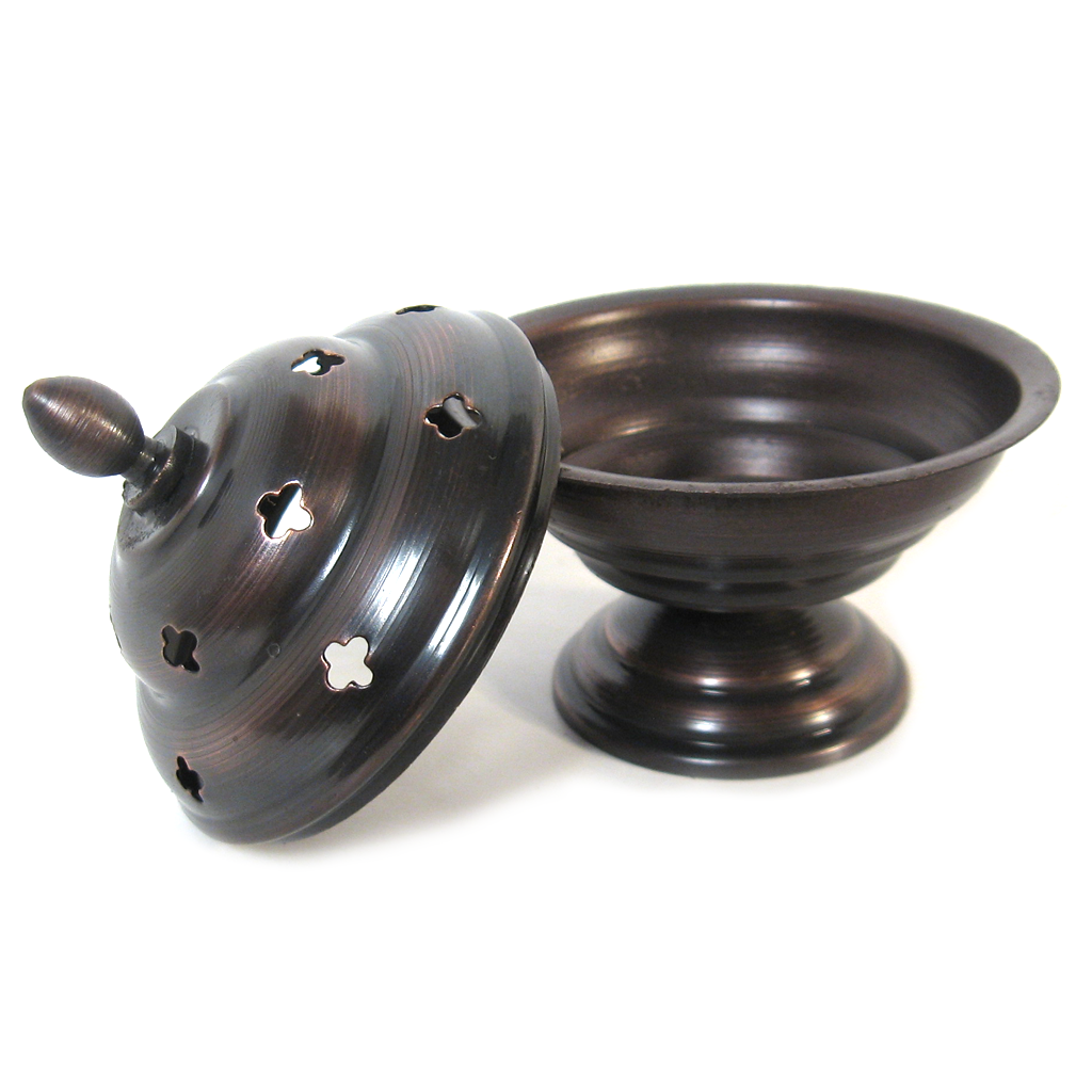 Antiqued Incense Burner with Lid