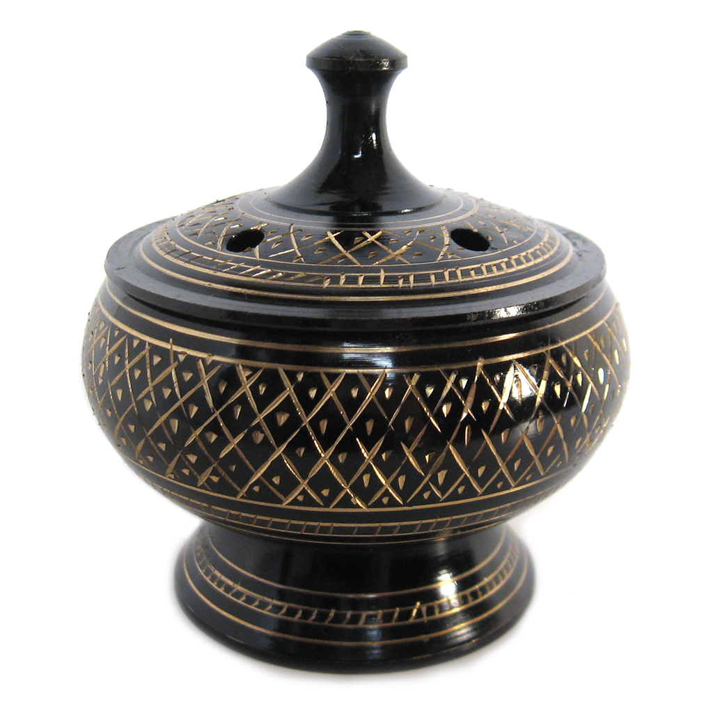 Engraved Incense Burner with Lid