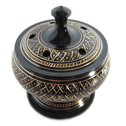 Engraved Incense Burner with Lid