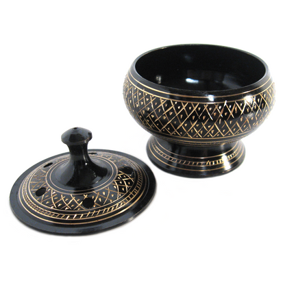 Engraved Incense Burner with Lid