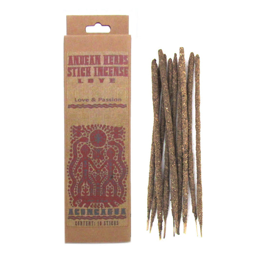 Andean Herbs Stick Incense - Love (Package of 10)