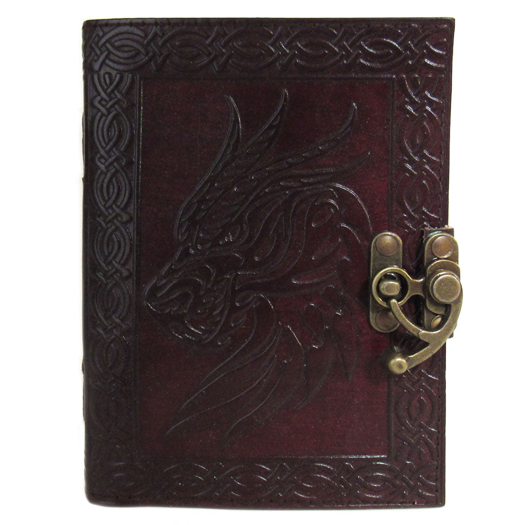 Celtic Dragon Leather Journal with Latch