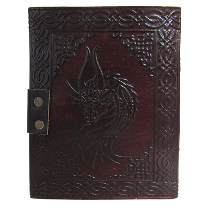 Celtic Dragon Leather Journal with Latch