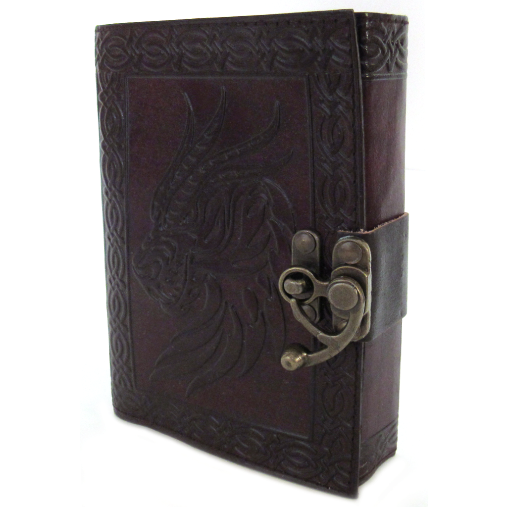 Celtic Dragon Leather Journal with Latch