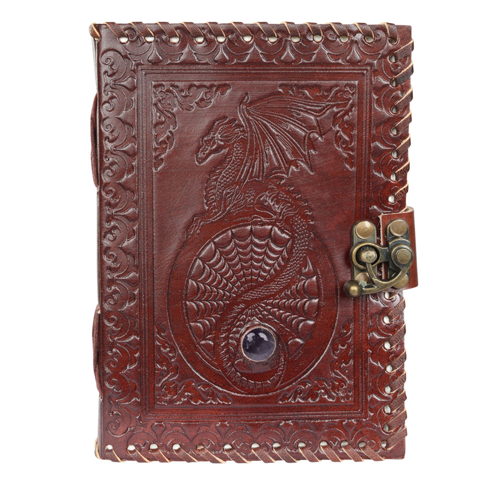 Dragon Leather Journal with Amethyst