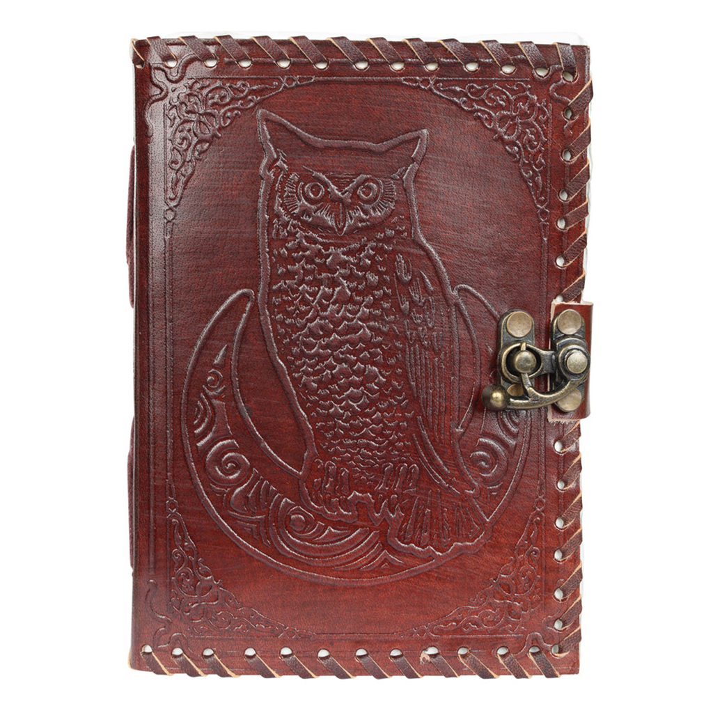 Owl Leather Journal with Latch