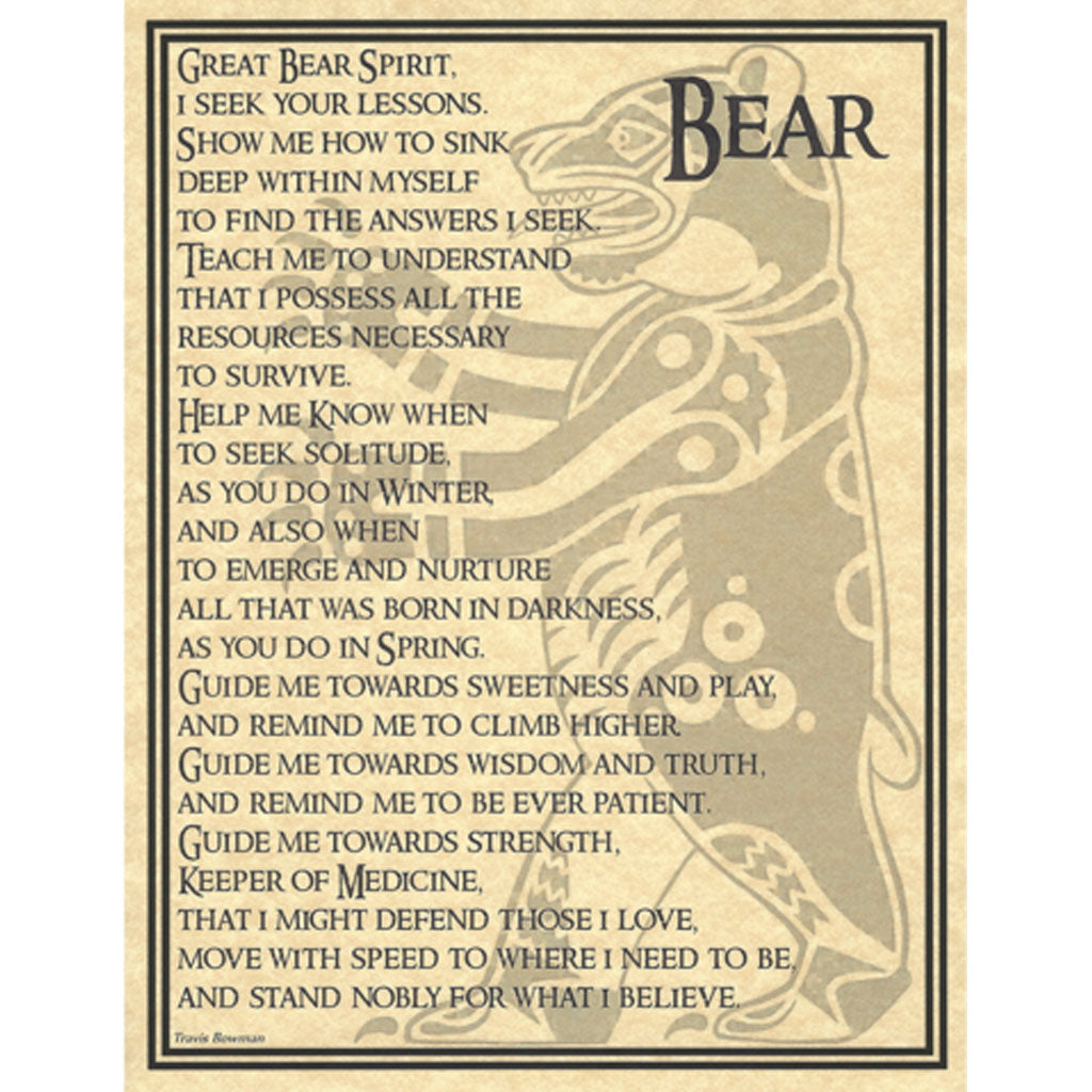 Bear Prayer Parchment Poster (8.5" x 11")