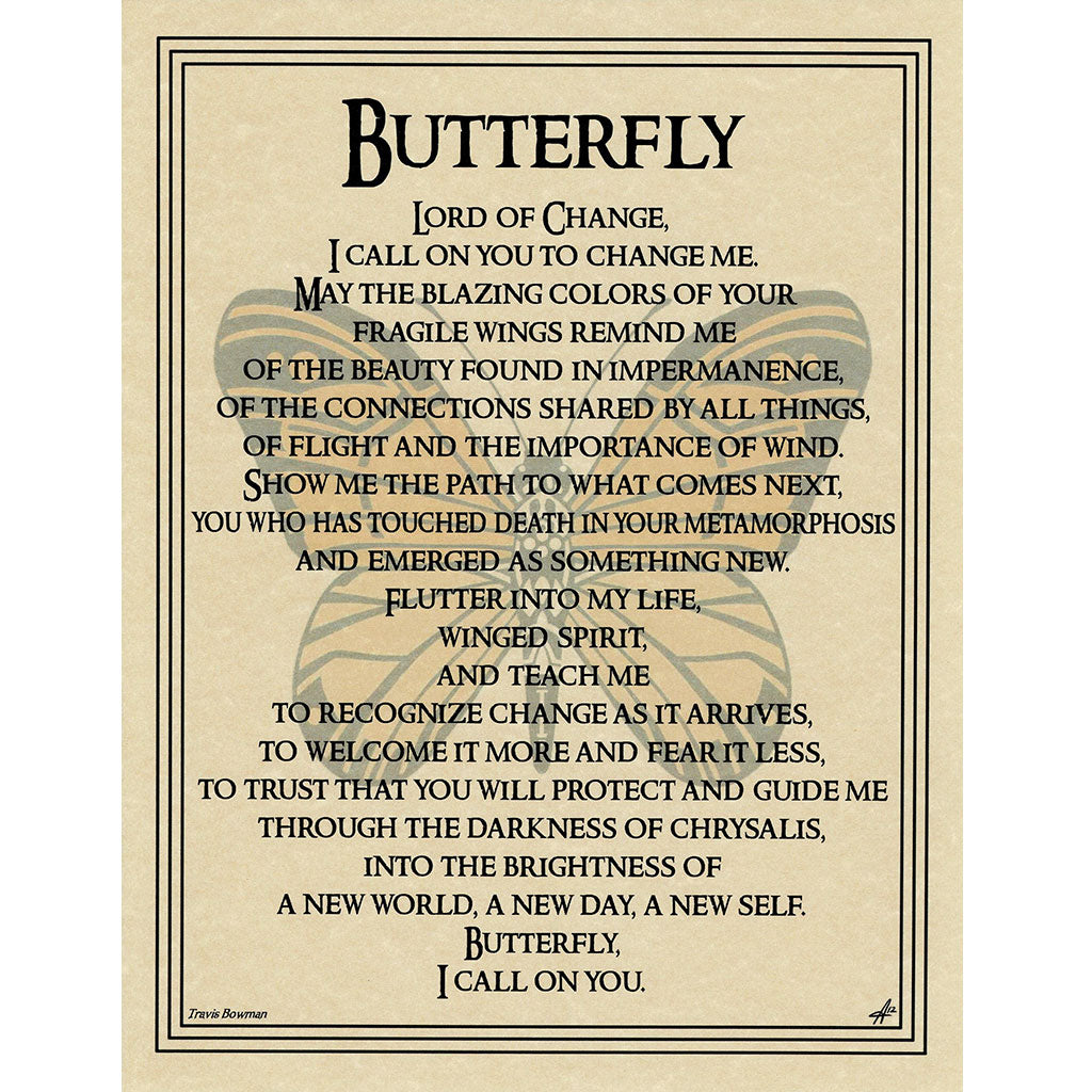 Butterfly Prayer Parchment Poster (8.5" x 11")