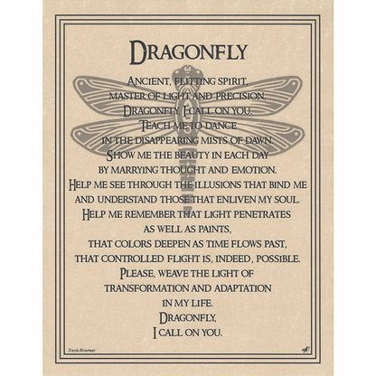 Dragonfly Prayer Parchment Poster (8.5" x 11")