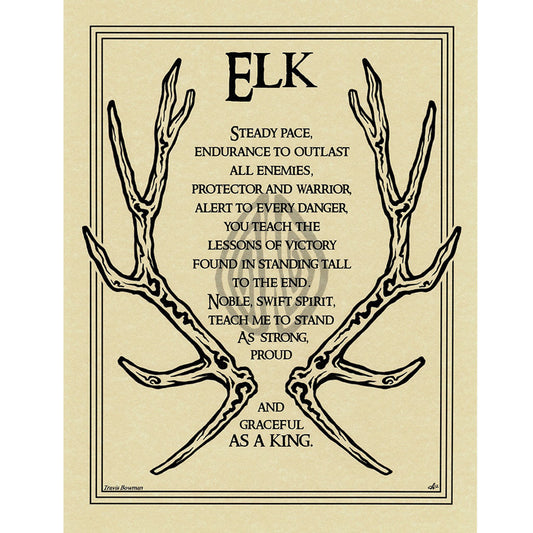 Elk Prayer Parchment Poster (8.5" x 11")