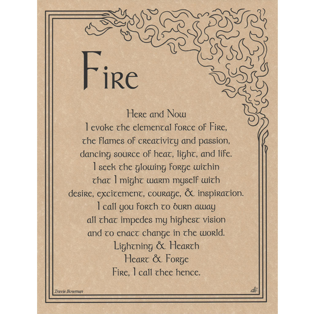 Fire Evocation Parchment Poster (8.5" x 11")