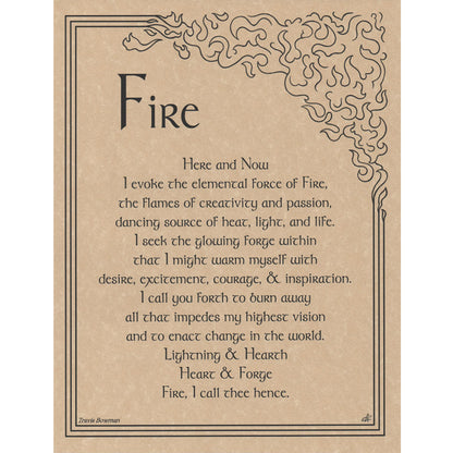 Fire Evocation Parchment Poster (8.5" x 11")