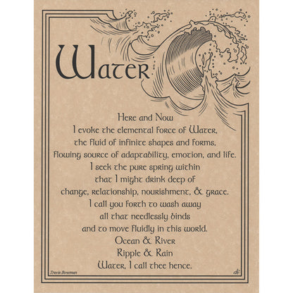 Water Evocation Parchment Poster (8.5" x 11")