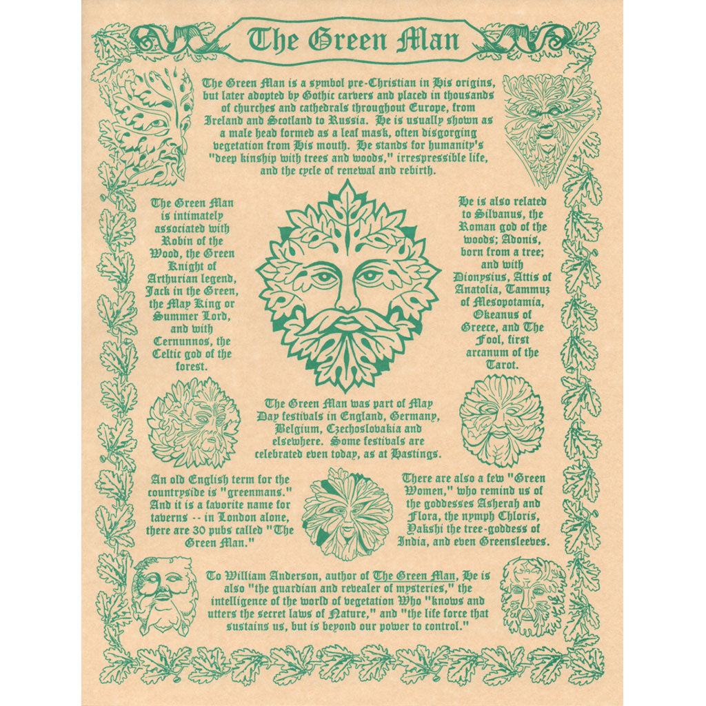 Green Man Parchment Poster (8.5" x 11")