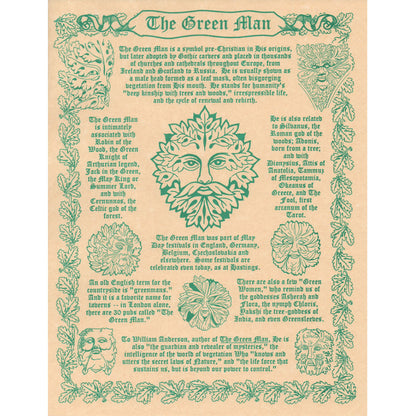 Green Man Parchment Poster (8.5" x 11")