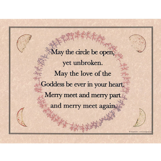 May the Circle Be Open Yet Unbroken Parchment Poster (8.5" x 11")