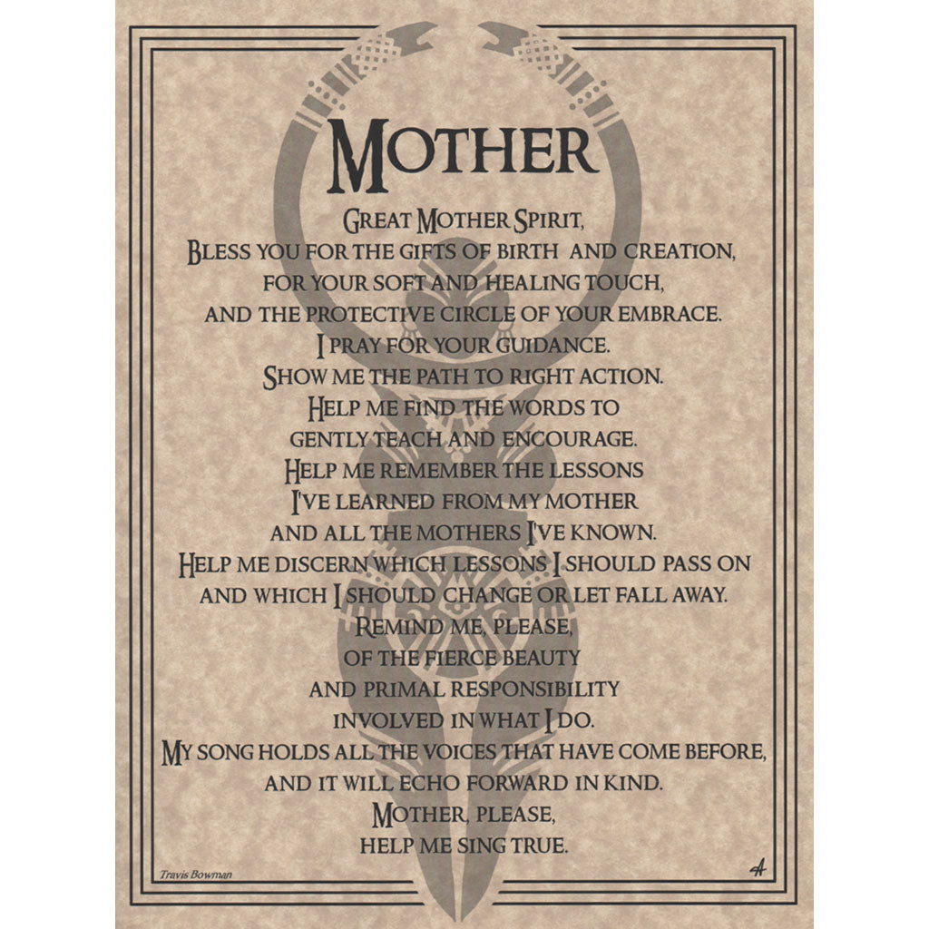 Mother Prayer Parchment Poster (8.5" x 11")