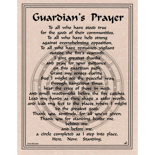 Guardian's Prayer Parchment Poster (8.5" x 11")