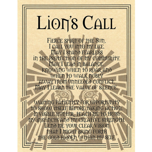 Lion's Call Parchment Poster (8.5" x 11")