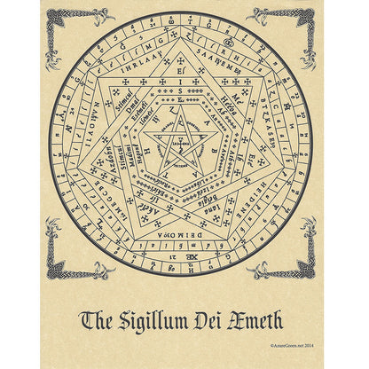 Sigillum Dei Aemeth Parchment Poster (8.5" x 11")