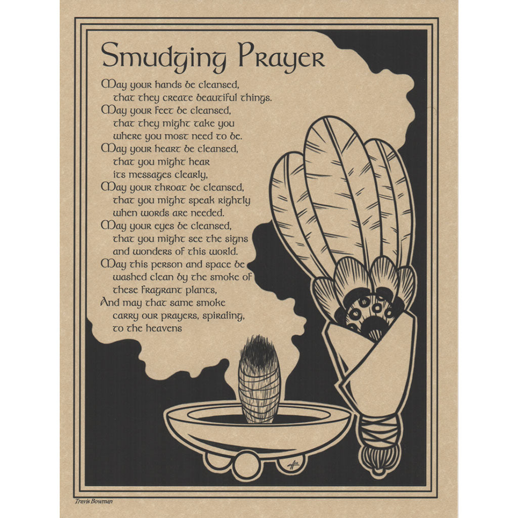 Smudging Prayer Parchment Poster (8.5" x 11")