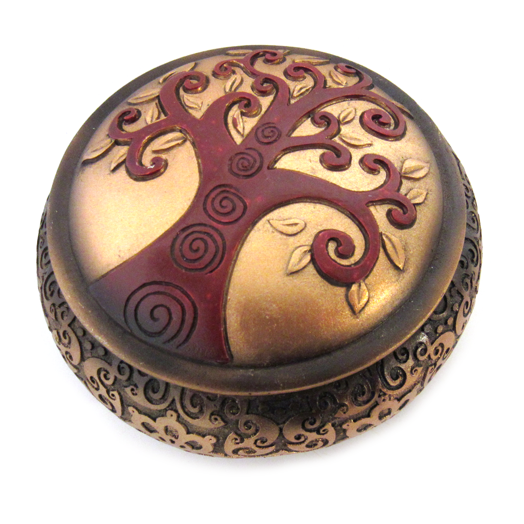 Tree of Life Round Trinket Box