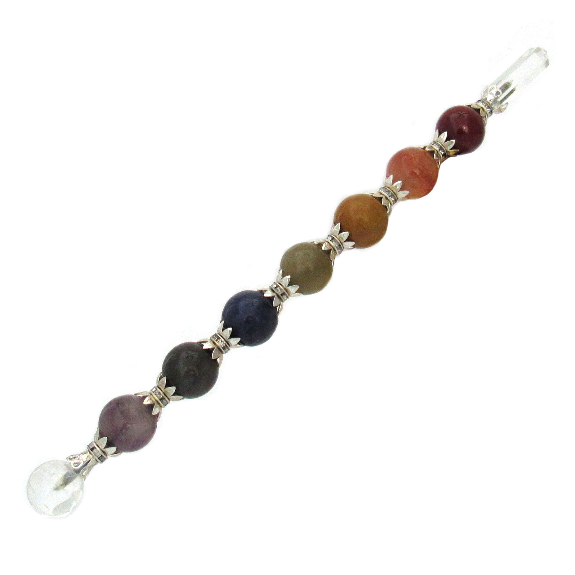 Chakra Ball Wand with Quartz Tip (8.5 Inches)